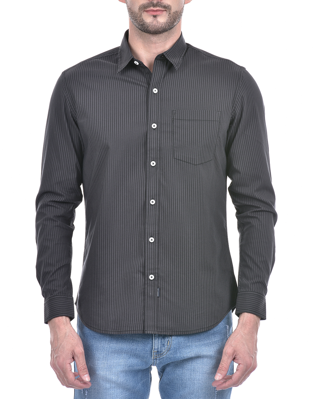 Numero Uno Men Striped Black Shirt